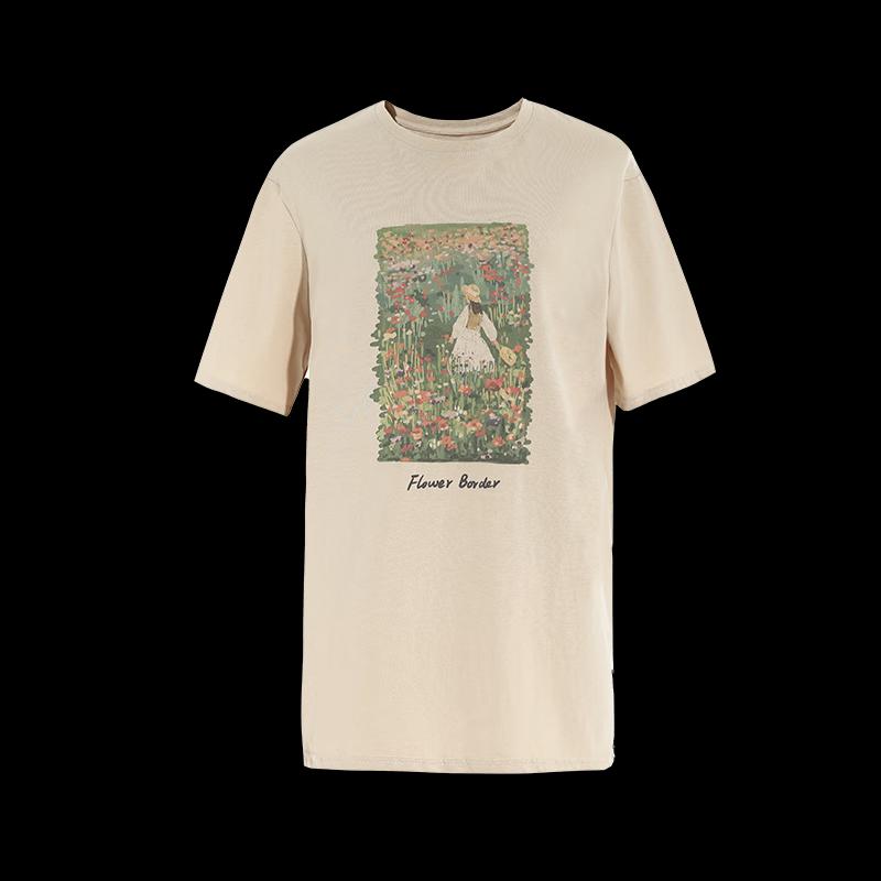 Shetu Women's Garden Print Short Sleeve T-shirt