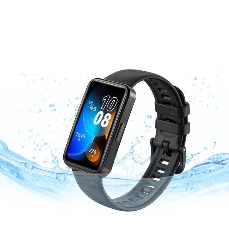 Стекло + ремешок для браслета Huawei Band 8, силиконовый браслет с защитной пленкой для экрана Huawei Band 8, стекло, 3D изогнутый защитный чехол