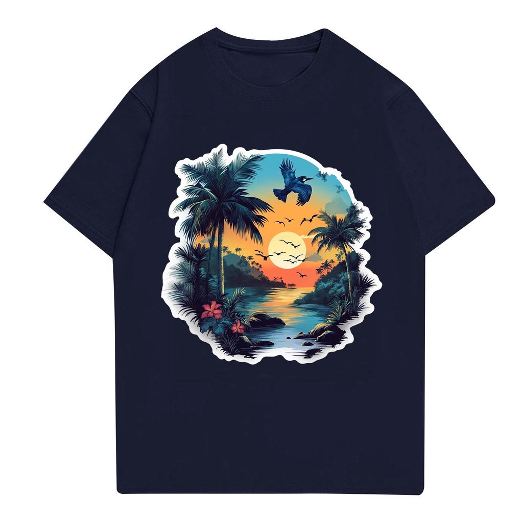 Men's Stand Collar Short Sleeve Shirt Loose Leisure Holiday Shirt Man