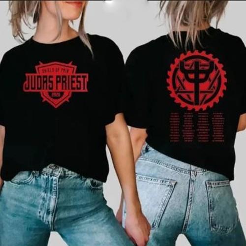 Judas Priest Shield Of Pain Tour 2025 Shield Wings 2 Sided T-Shirt Mens Womens Tees Top