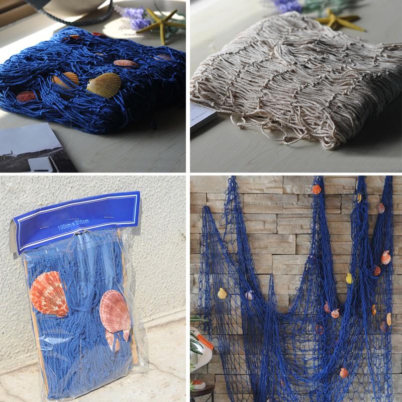 Fish Net Decorative Wall Hanging Fishnet for Pirate Nautical Under The Sea Party Decorations Ocean Themed Hawaii Beach Party