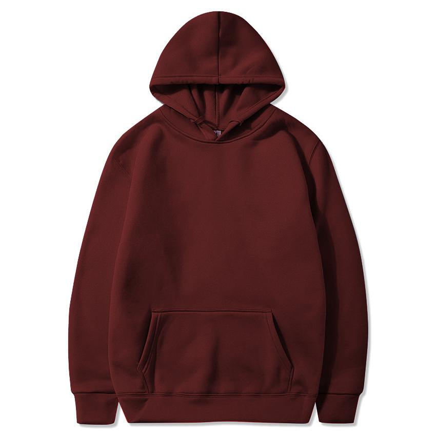 2025 Fashion Casual men's Color Hooded Sweatshirt Hoodie Pullover Top solidmen's