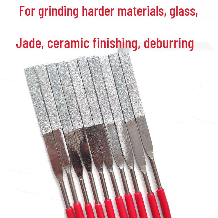 Diamond Coated File Set: Flat, Square, Triangular, Half-Round, Round, Shaping Plate, Alloy Small Files.