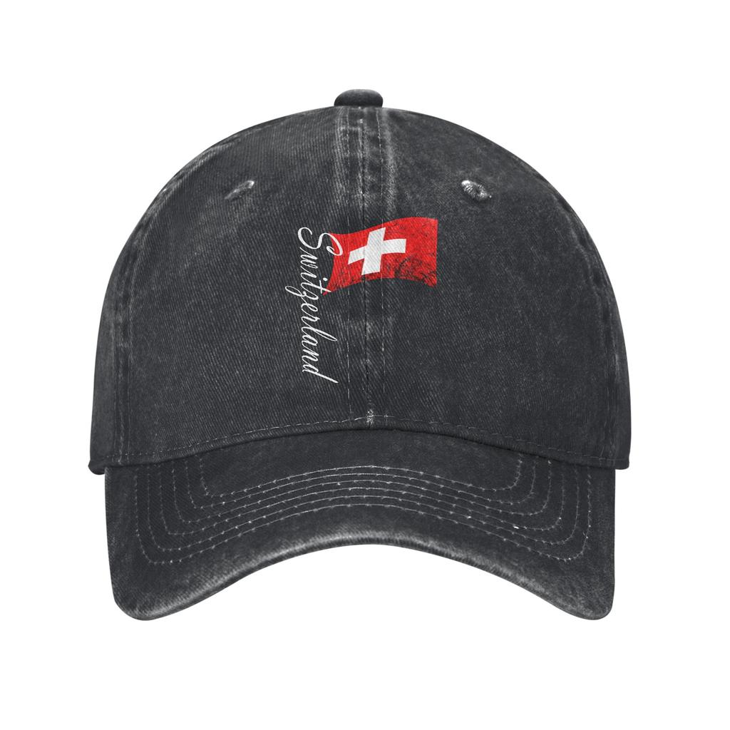 Swiss Switzerland Flag Trucker Hat Merch For Unisex Baseball Caps  Retro Headwear Cap Adjustable