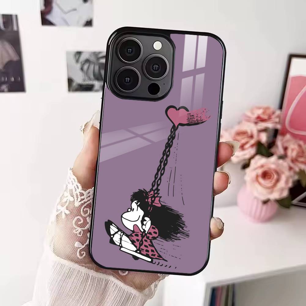 Funny Cartoon M-Mafalda Phone Case For iPhone 17,16,15,14,13,12,Plus,Pro,Max For Magsafe Magnetic Wireless Charge