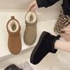Snow Boots Women's Short Tube Thickened Cotton Shoes Non-slip Winter New Student Women's Shoes Black Boots Platform Shoes