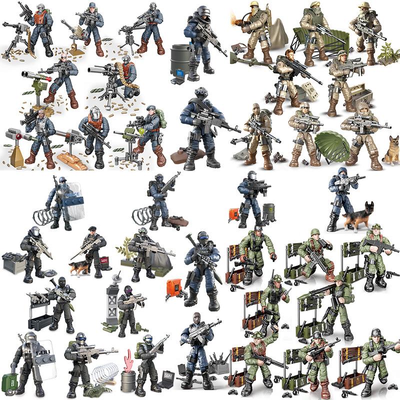 Simulation Action Figure Movable Joint Doll Compatible With Building Blocks World War Ii German Military Puppet Boys Toys