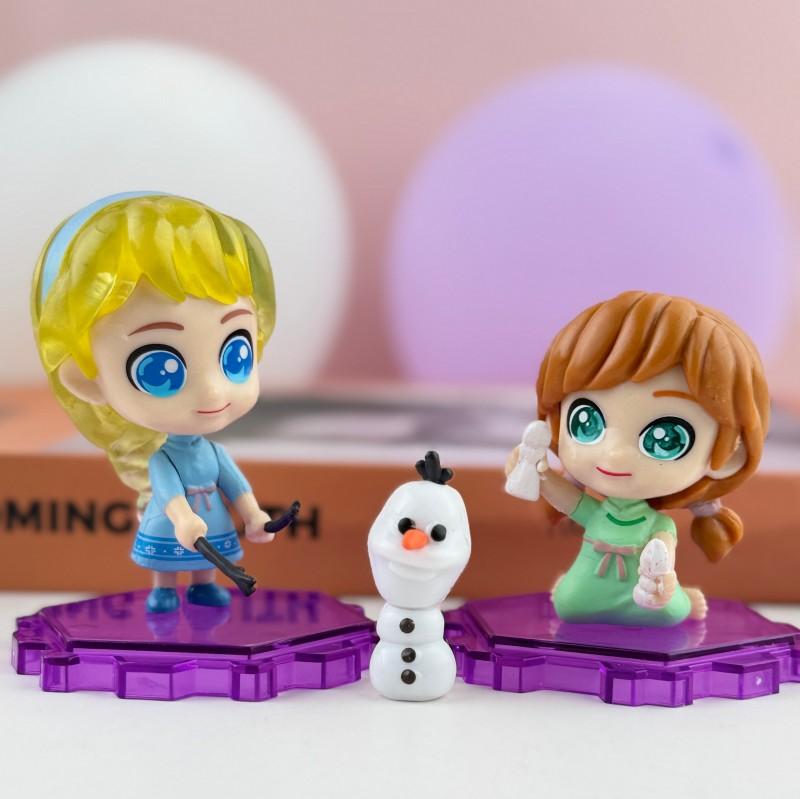 Frozen Figure Set Elsa Anna Olaf Cartoon Collectible Dolls Cake Decor Kids Gift Home Decoration Toy For Kids Gift