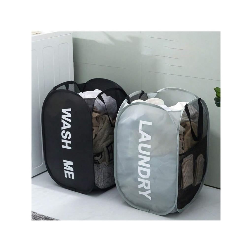1 Folding Printed Laundry Basket For Dormitories And Bathrooms