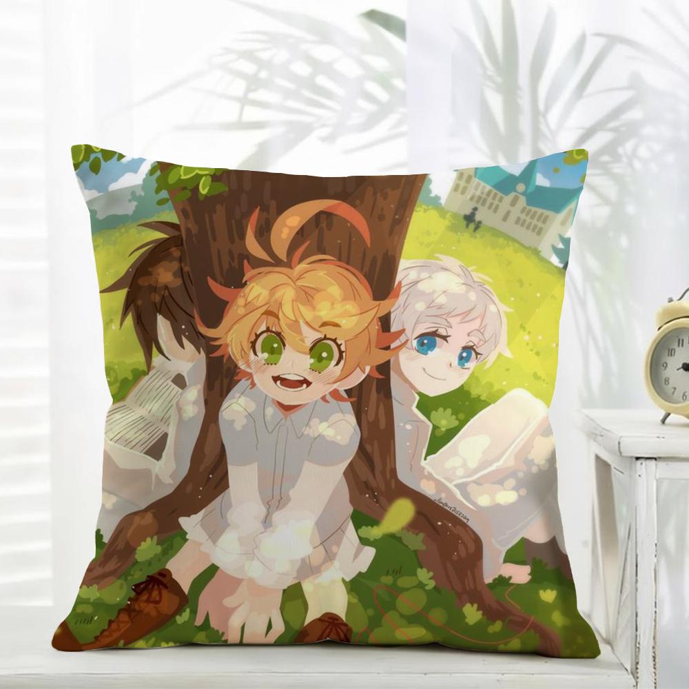 The Promised NNeverland Cushion Cover Daily Washable Linen Pillowcase Soft for Sofa Bed Home Room Decor
