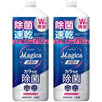 Купить Большое Charmy Magica Dishwashing Quick Drying Lightly White Rose Large 710 мл x 2 [Объемная емкость] Моющее средство, Плюс, Дезинфицирующее, Аромат, Сменный блок,