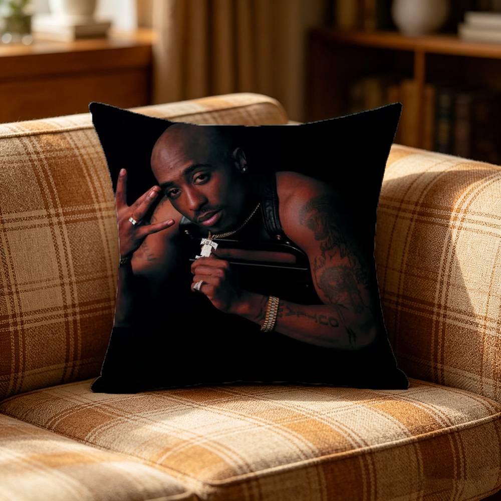 Tupac Shakur Rap Rapper Pillow Case Pattern Printed Pillowcase For Living Room Sofa Cushion Cover