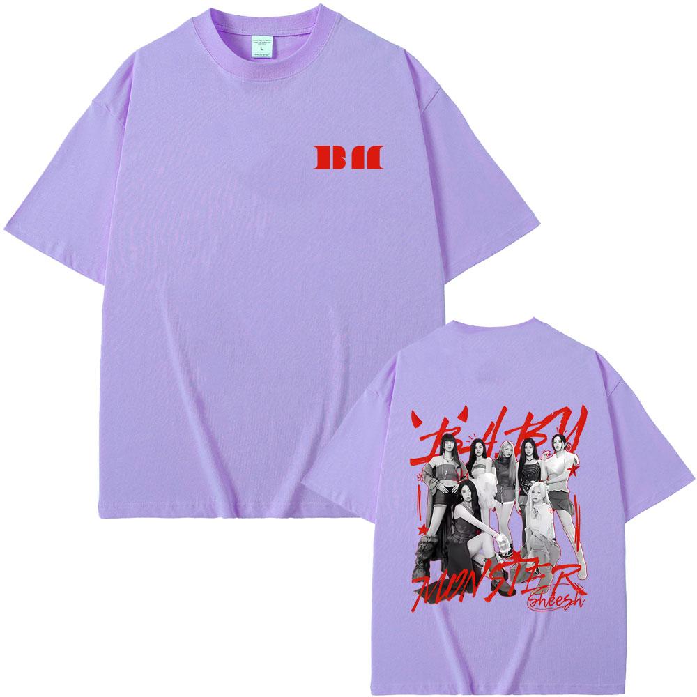 Kpop Band Babymonster Hello Monsters Tour 2026 T Shirt Fans Gift Unisex Women Korean Fashion Oversized T Shirts Pure Cotton Tshirt