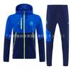 Men Women Long Hooded Windbreaker Training Suit Football Warm-Up Jacket Set Sportswear Soccer Practice Running Gym