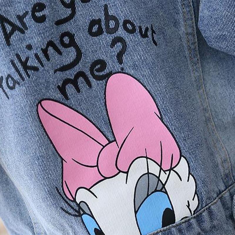 2023 Fashion Cartoon Daisy Denim Jacket For Girls Coat Spring Autumn Children Outerwear Kids Casual Jackets Costume 2-7 Years