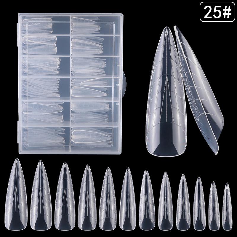 120 Crystal Nail Art Tips & Scaled Extension Mold Set, Paper-Free Model with Extension Glue, 25#