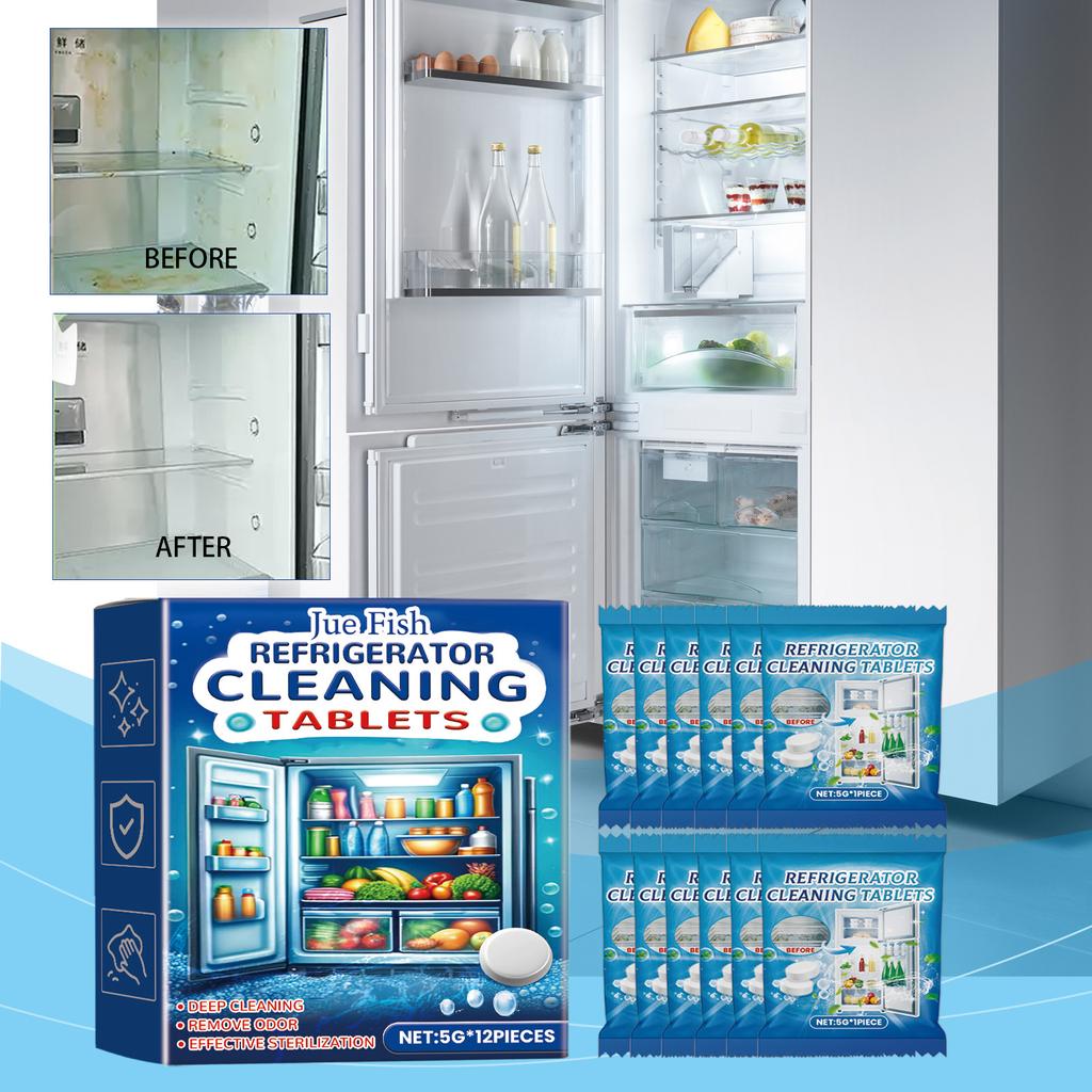 Шипучие таблетки для чистки холодильника для глубокой очистки зазоров в бытовой морозильной камере, удаления накипи и удаления запахов Шипучие таблетки