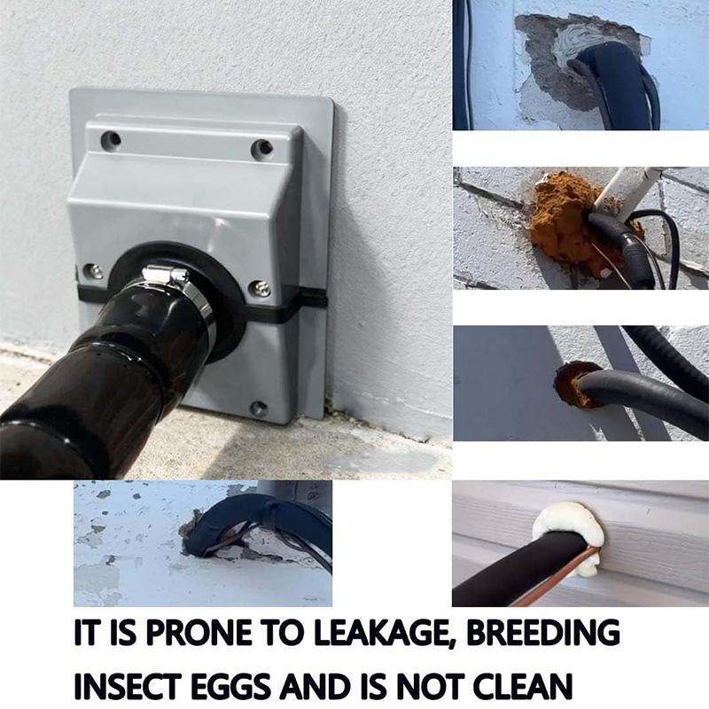 Комплект для прохода через стену и крышка для трассы Оборудование для ОВКВ Сплит-система Регулируемая гильза для трассы кондиционера для внутреннего/наружного блока, Комплект соединителей для водосточного желоба