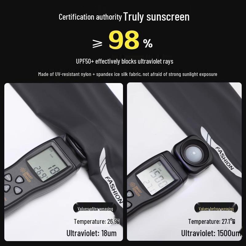 Anti-UV Ice Silk Sleeves: Extra Long Sun Protection for Men & Women - Perfect for Cycling, Fishing