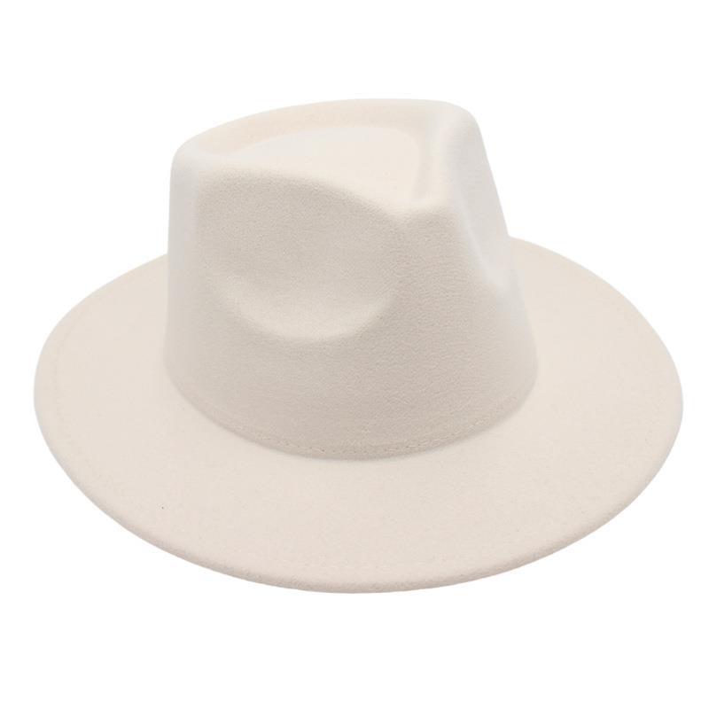 Цилиндр Однотонная Джазовая Шляпа Мужская и Женская Фетровая Шляпа Ретро Шляпа Плюшевая Шляпа Шерстяная Шляпа