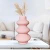 Новая керамическая ваза «Baby Pink Triple Ring» 8 дюймов — набор из 1 шт. | Декоративная ваза с тремя кольцами для сухоцветов и пампасной травы | Вазы для домашнего декора