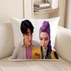 KPop Demon Hunters  Super cute cartoon girl on pillowcase: diverse expressions and shapes, fashionable home decoration