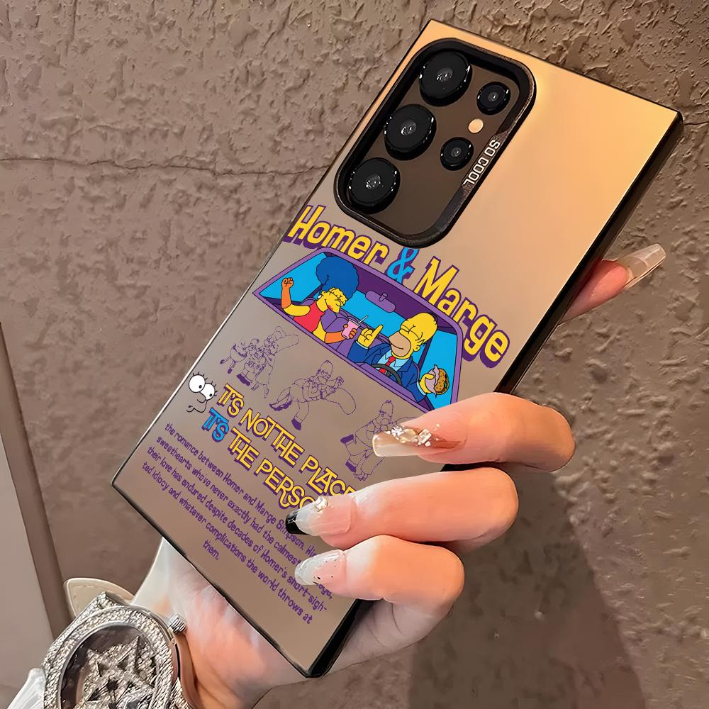 Смешной мультяшный чехол для телефона S-SimpsonS для Samsung Galaxy S25 Edge S24 S23 S22 S21 S20 Ultra Силиконовая серебристая крышка Funda
