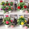 Fake Simulated Hydrangeamacrophyllas Flowers Potted Plants Desktop Decor