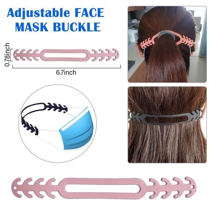 Porte masque - HA06584 - Silicone - Antidérapant - Réglable - Poignées auriculaires