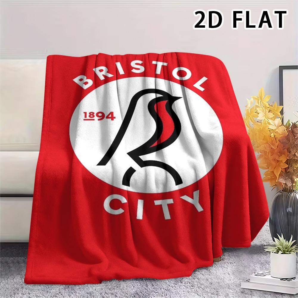 1Pc Bristol city fc Print Flannel Blanket, High quality Comfortable for All Seasons, Home Decor, Warmth and Comfort, Perfect for Christmas Gifts