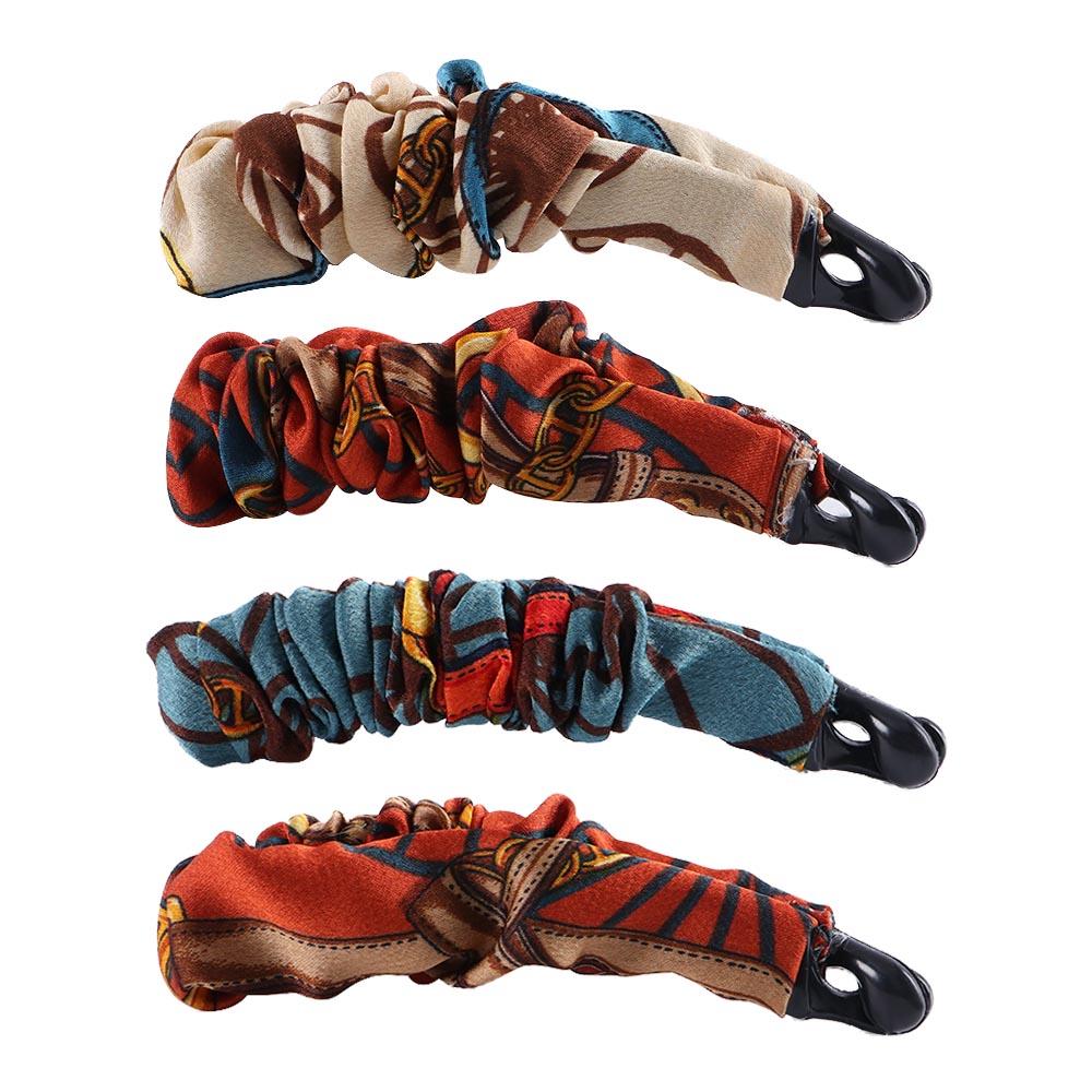 Resin Fashion Design Fabric Banana Clip Vertical Clip Women Hair Accessories Korean Style Hair Wear
