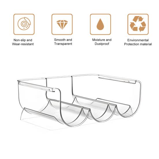 Органайзер для бутылок с водой для кладовой, штабелируемый держатель для стаканов для кухонных шкафов, прозрачный