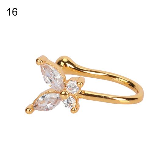 Медные клипсы для пирсинга носа в разных стилях с кубическим цирконием для модных людей