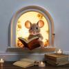 1 шт. Мышь Книголюб Милая Мышиная Нора Наклейки на Стену Водонепроницаемые Виниловые Наклейки Декор для Дома Спальни Гостиной Животные
