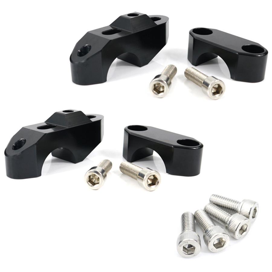1Pair 7/8" Motorcycle Extension Back Moved Up Handlebar Risers Black Aluminum