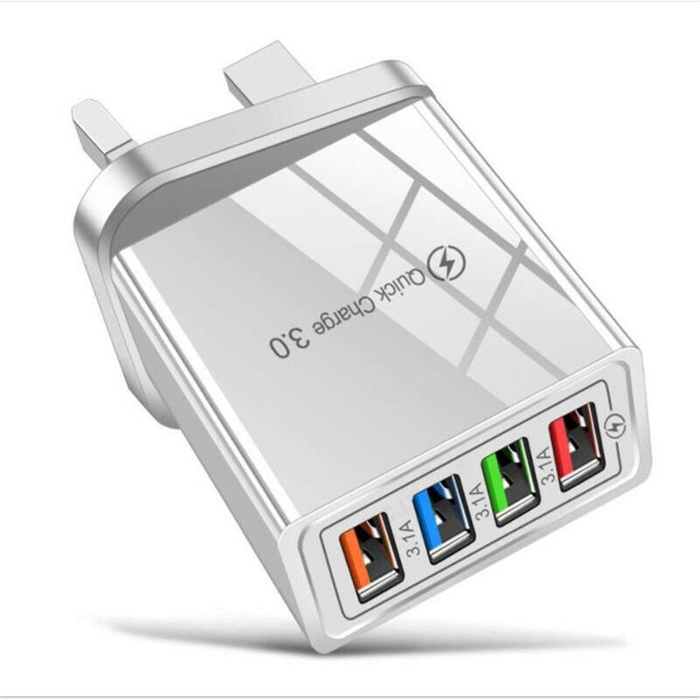 Portable 4 Ports USB Transformer Power Supply Wall Charger Adapter Fast Quick Charger