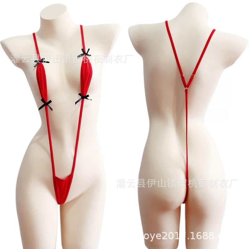 Japanese erotic underwear dead library water one-piece bikini three-point tights bed teasing pure desire set