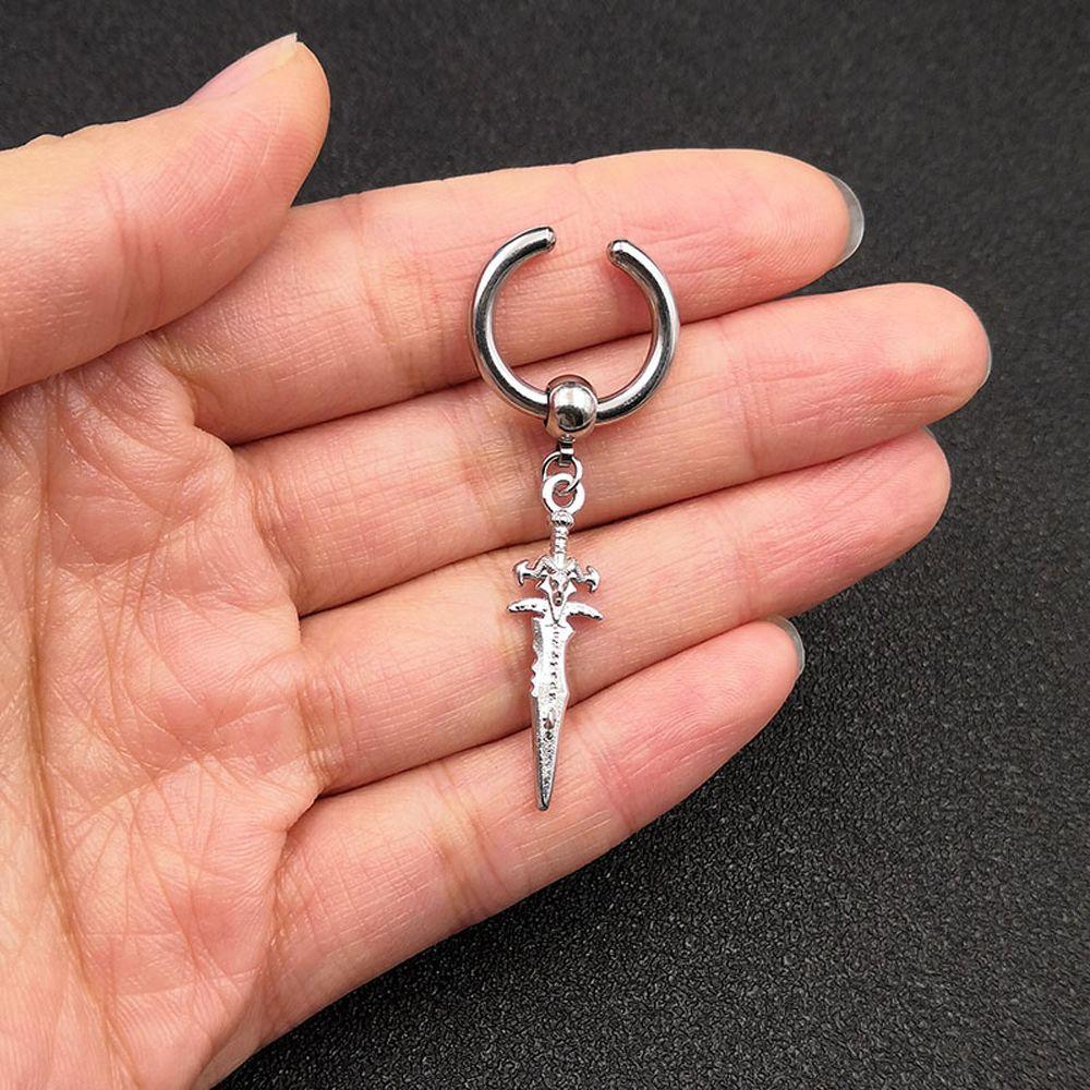 Серьги-кресты из нержавеющей стали, каффы, корейские пусеты, мужские клипсы, серьги-клипсы