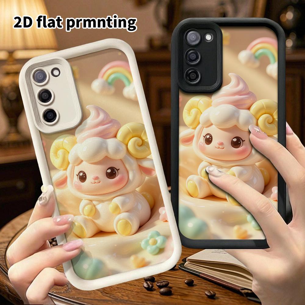 Чехол для телефона: 2D плоский дизайн, подходящий для защитного чехла Samsung Galaxy A34 A35 M05 M06 S20 S22 S21 FE Plus 5G, мороженое с ягненком, идеальный Рождест