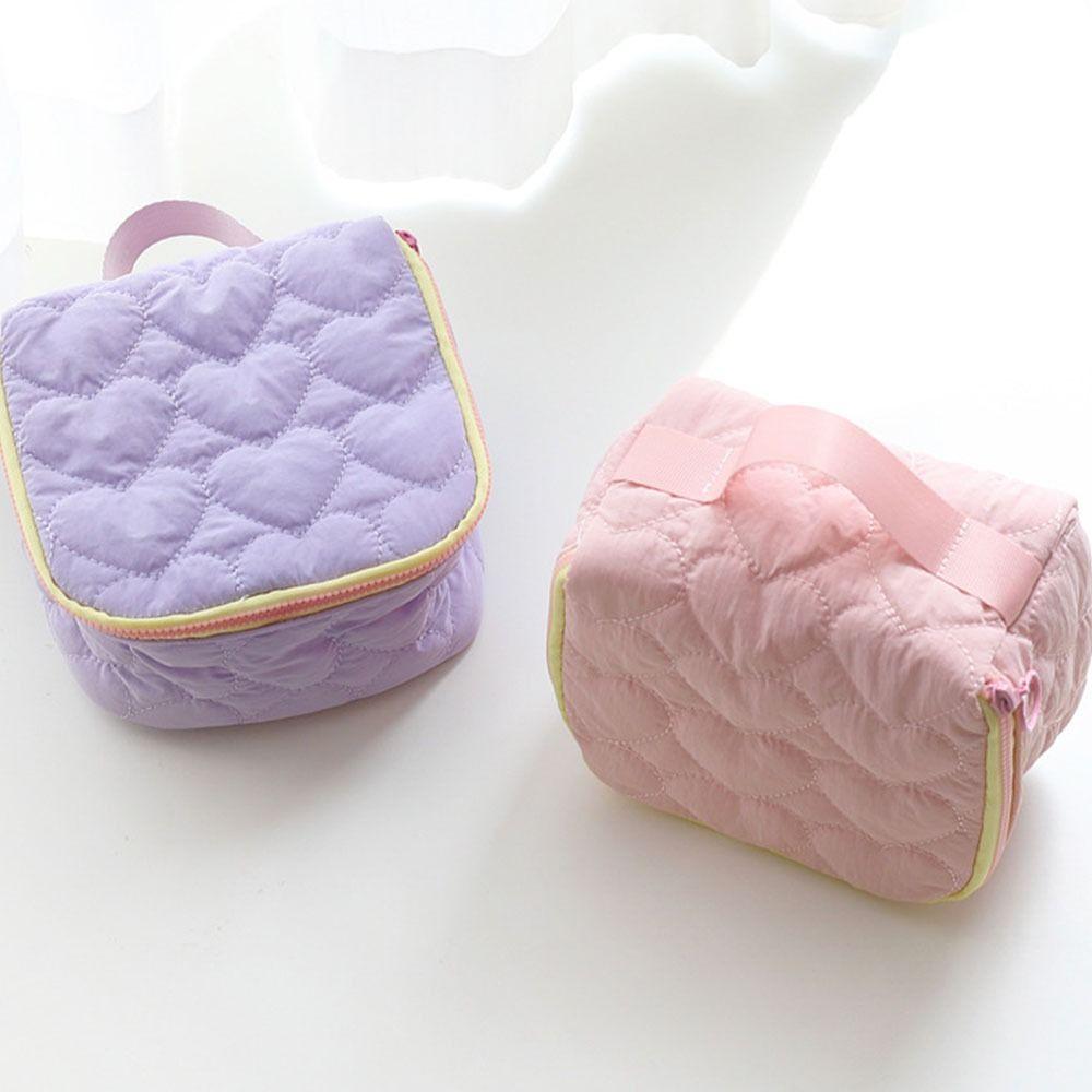 Lovely Women Toiletry Bag INS Makeup Bag Portable Love Heart Cosmetic Bag Travel