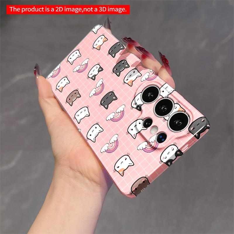 2DFlat Samsung phone case Kawaii Cat and Rainbow Pattern Phone Case Applicable to Galaxy S22 S23 S24 S25ULTRA S26 A12 A13 A14 A15 A16