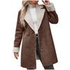 Ladies' Fashionable Long Sleeved Lapel Thickened Warm Plush Solid Color Jacket