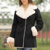 Women's Loose Casual Solid Color Lapel Long Sleeved Plus Velvet Jacket Fashionable Jacket