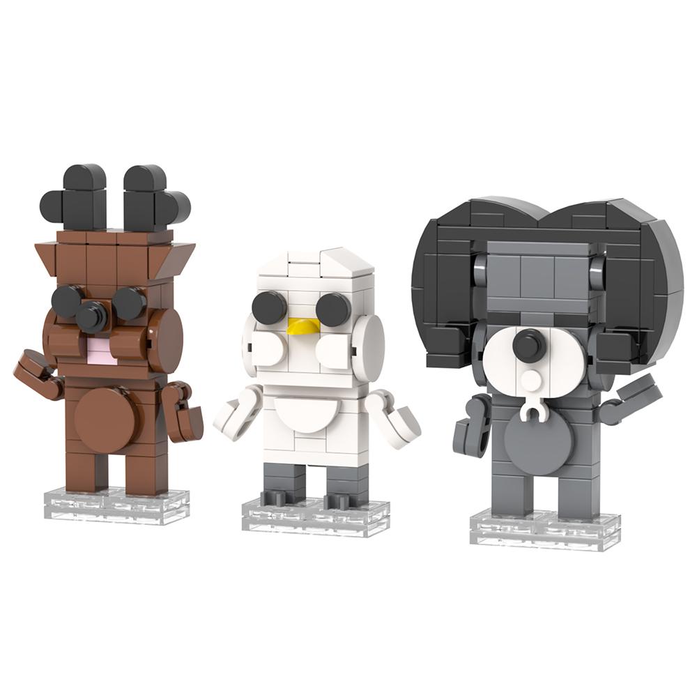 MOOXI MOC Горячая Игра Ужасов 99 Ночей Фигурка Животное Олень Сова Коза Модель Конструктор Игрушка Для Ребенка Взрослого Кирпичик Подарок На День Рождения