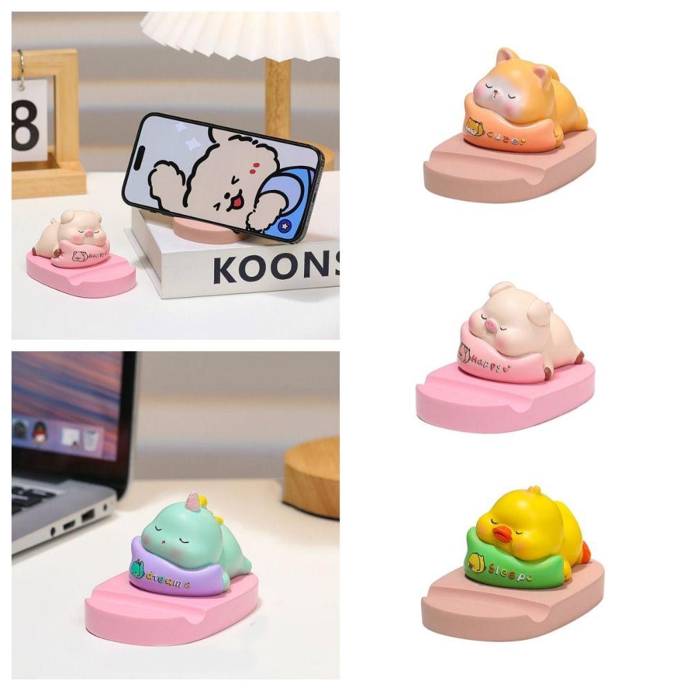 Resin Doll Animal Phone Holder Support Phone Bracket Cute Doll Mobile Phone Stand  Desk Decoration