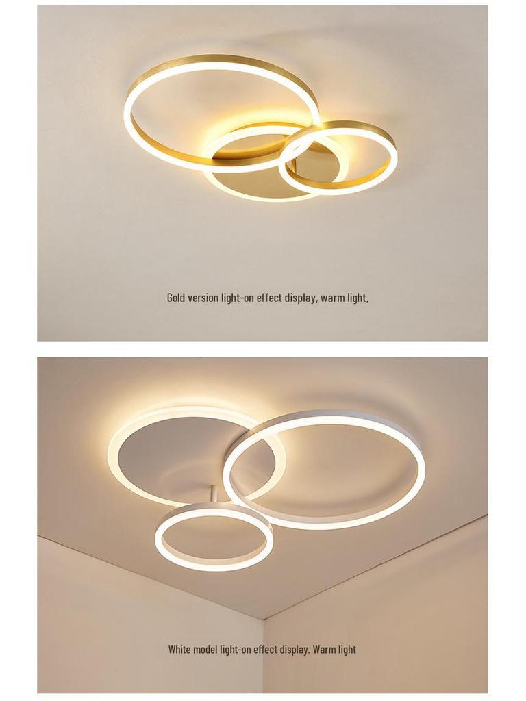 Скандинавская современная светодиодная потолочная лампа - Креативный круглый дизайн для гостиной, кабинета, спальни