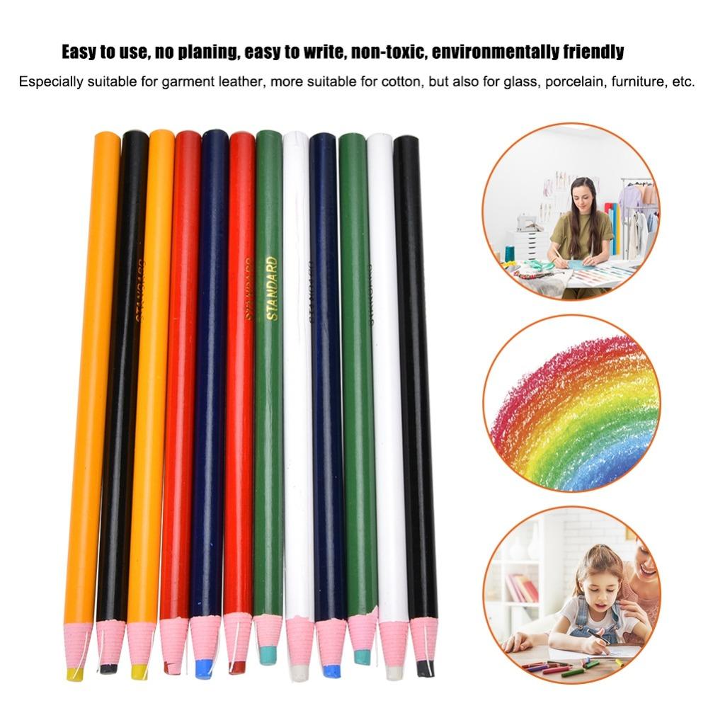 12pcs Peel-Off Sewing Crayons Non-Sharpening Erasable Pen Durable Fabric Marking Pencil For Sewing