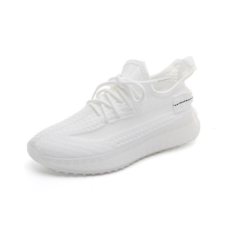 Пара кокосовых кроссовок 2025 лето новинка дышащие кроссовки для бега из ткани-мухи корейская версия легких спортивных кроссовок для женщин