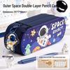 Large Double-Layer Cartoon Pencil Case - Cute Multi-Layer Stationery Box for Primary School Students
