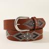Womens Punk Belt 2026 American Vintage Snake Studded Pearl Rhinestone PU Leather Waistband